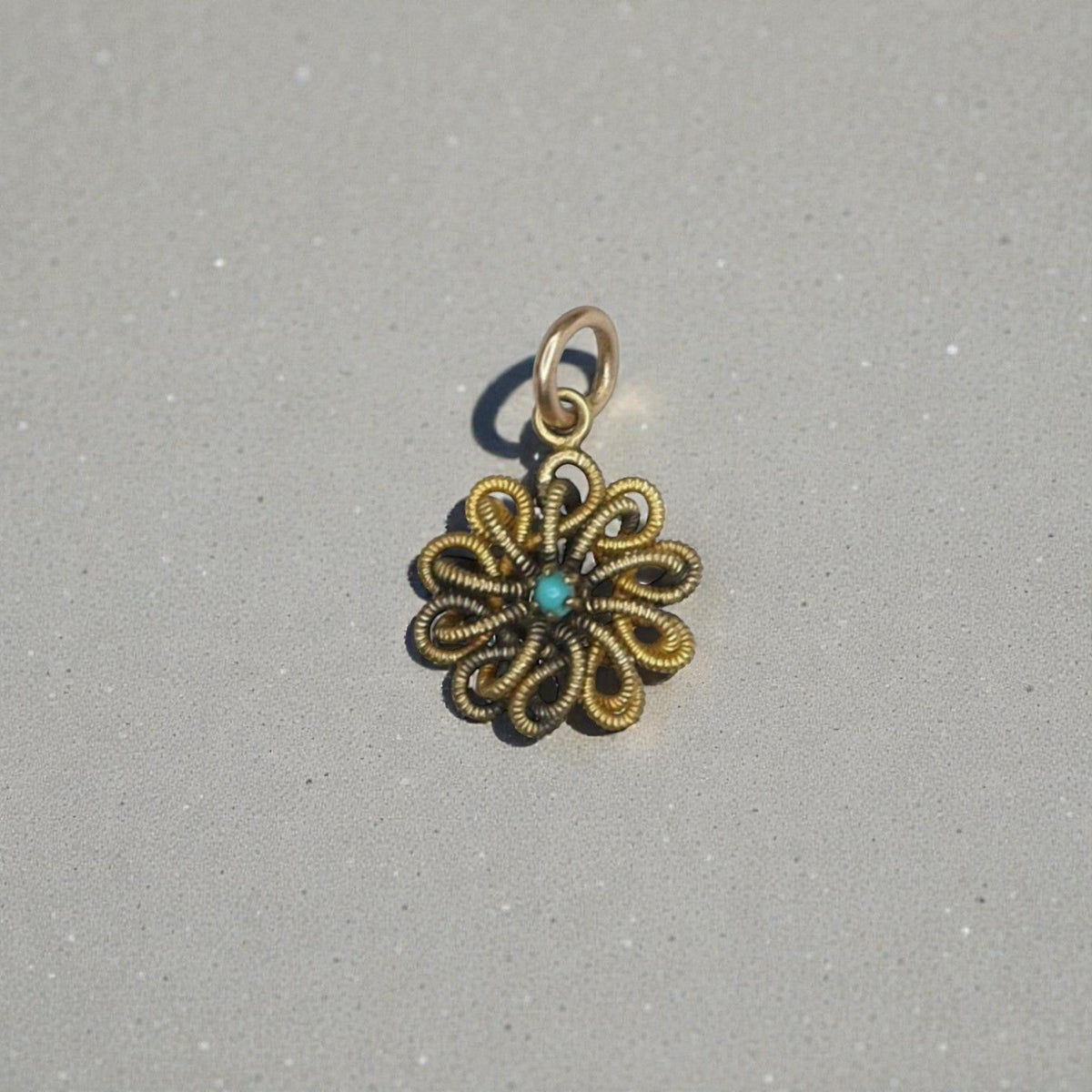 Victorian Turquoise & 10k Gold Pendant - Petra Star
