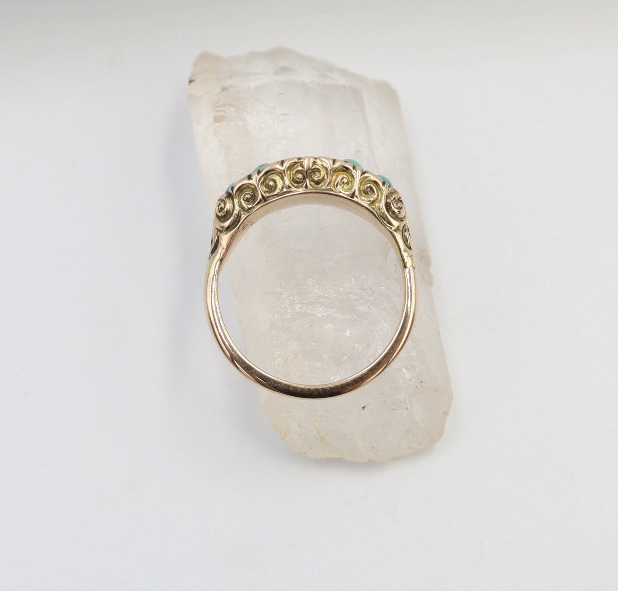 Victorian Turquoise Band in 9k & 14k Rose Gold - Petra Star