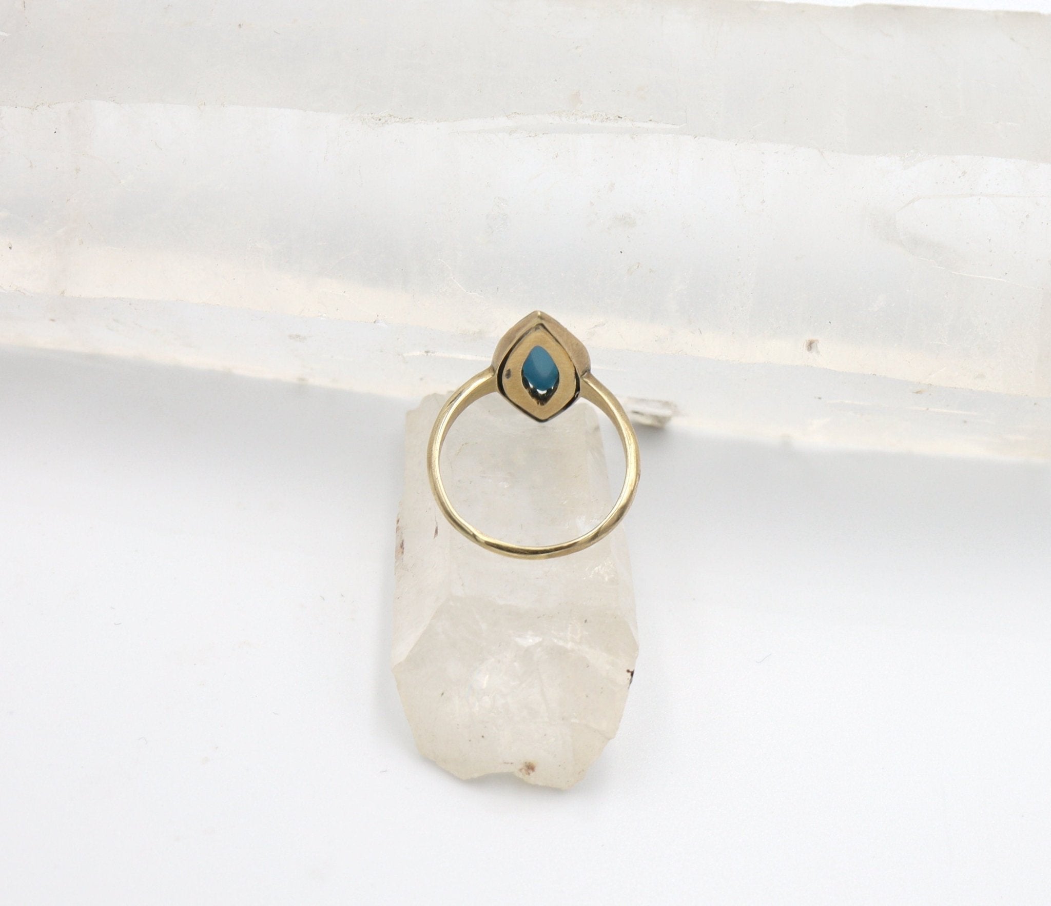 Victorian Turquoise & Pearl Navette Ring - Petra Star