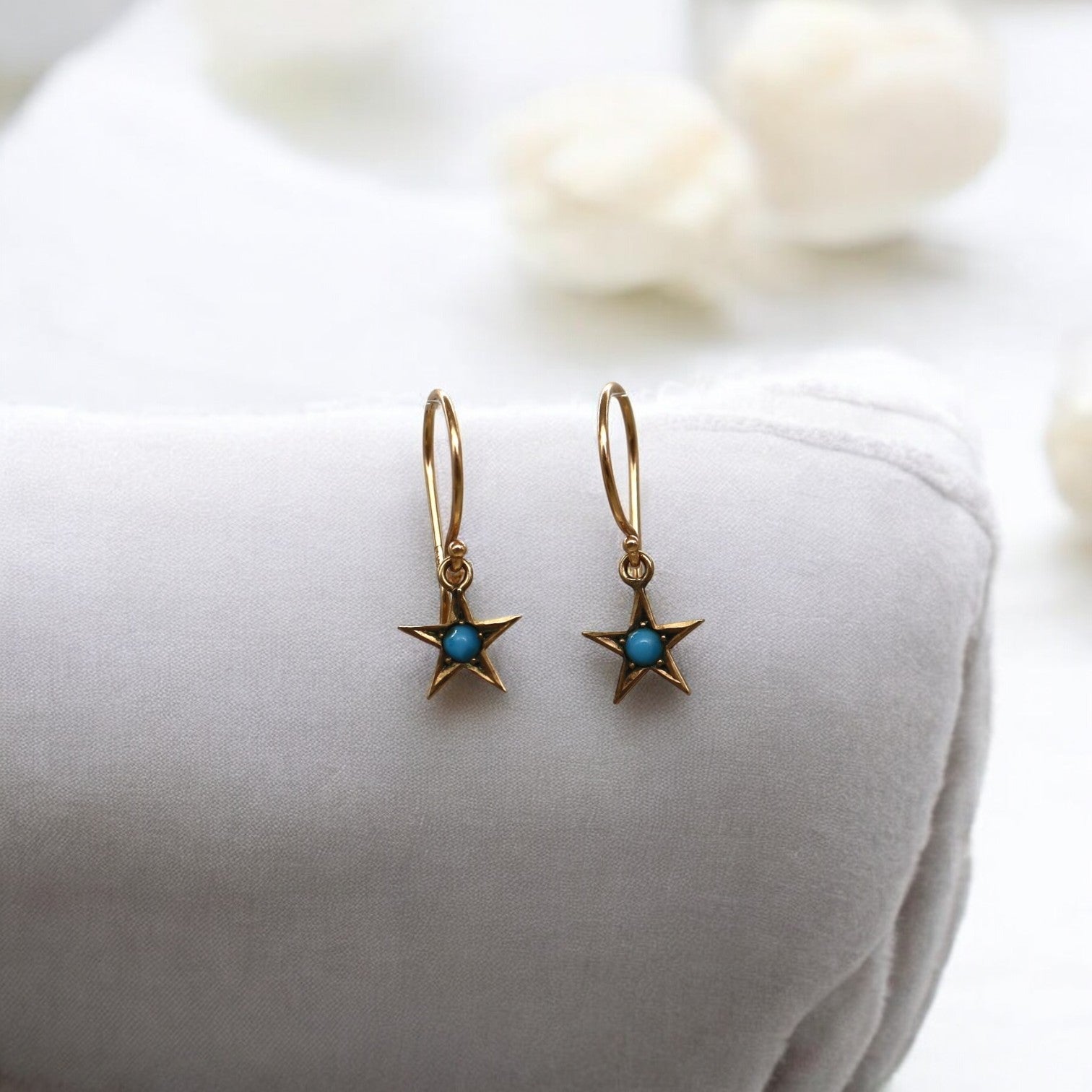 Victorian Turquoise Star Drops - Petra Star