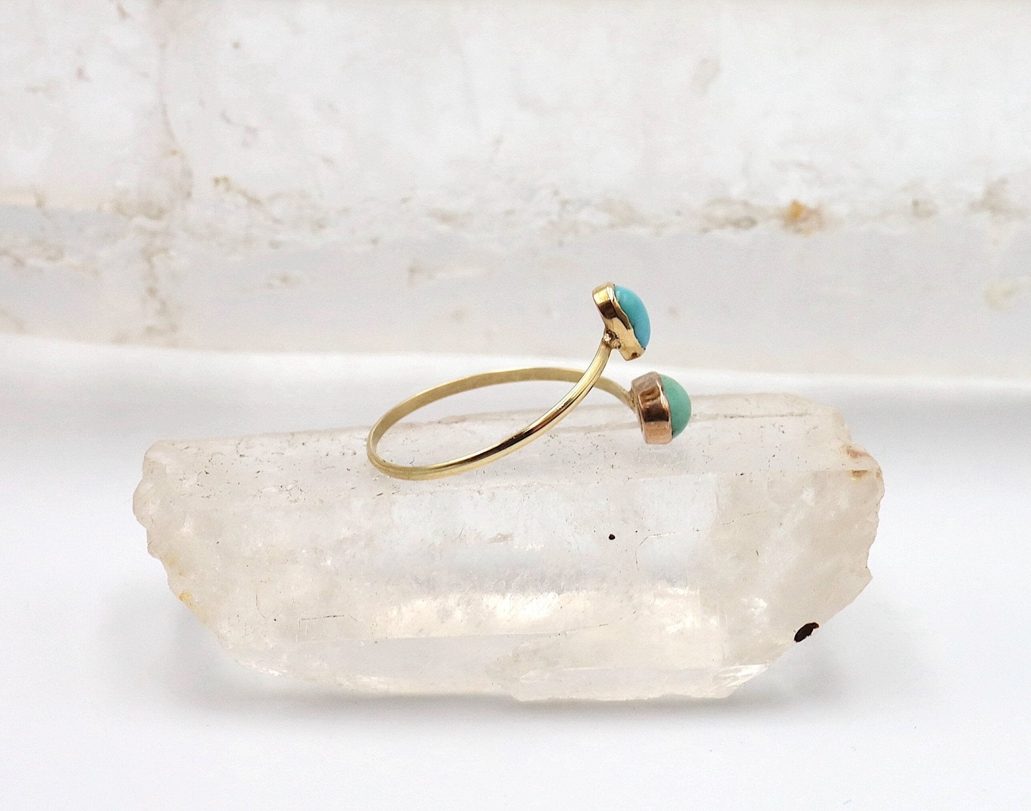 Victorian Turquoise Toi et Moi Ring - Petra Star