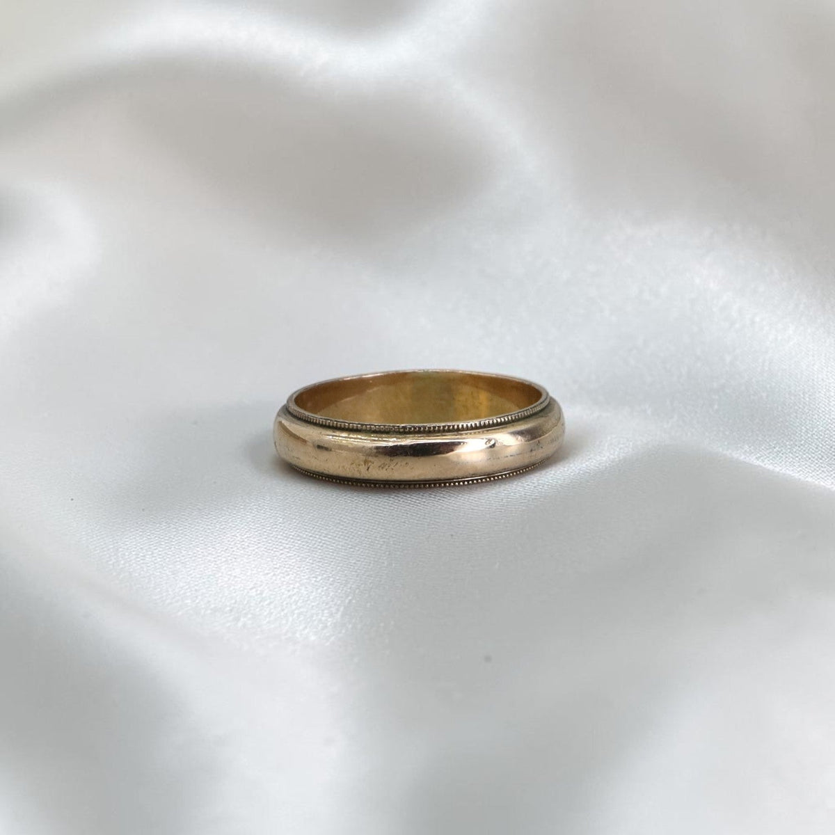 Vintage 10K Gold Filled Milgrain Wedding Band — C&C, Circa 1930s–1940s, Size 5 - Petra StarBand