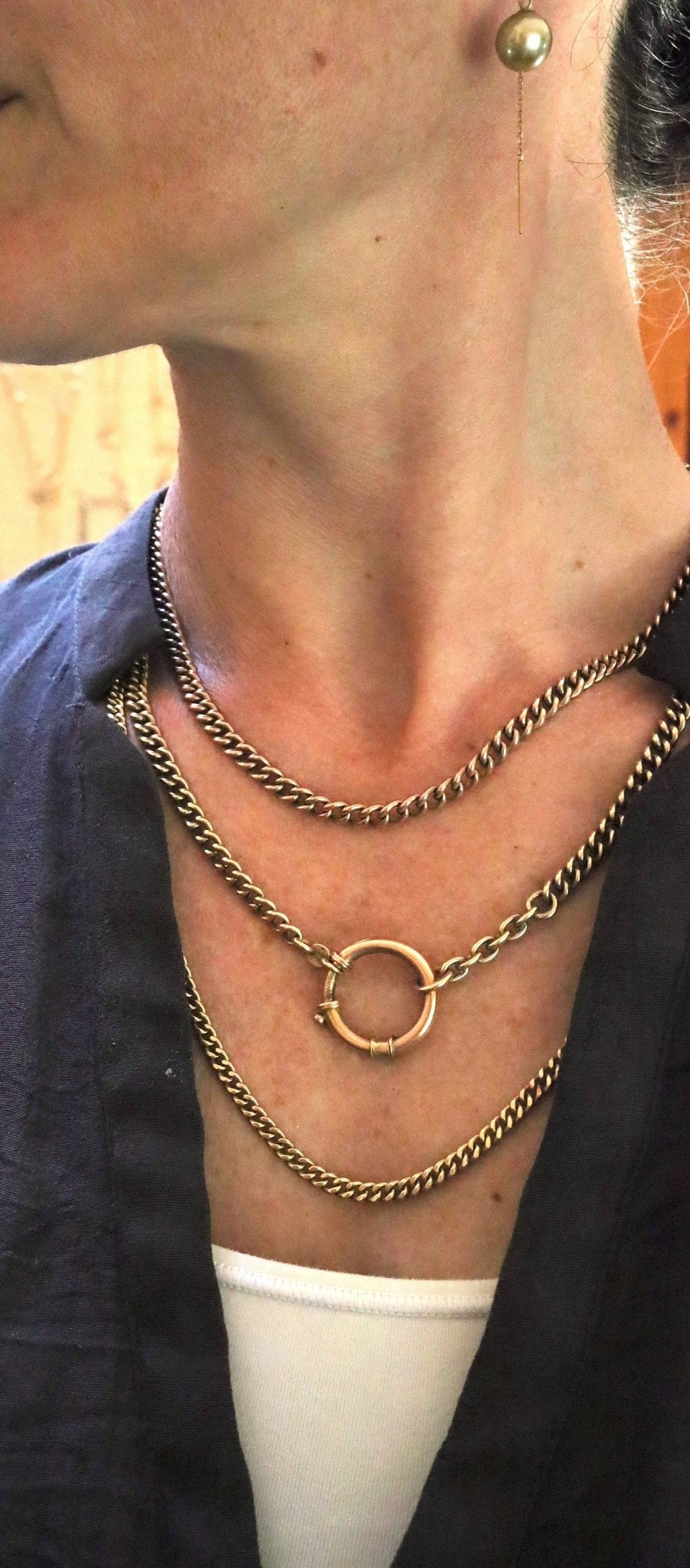 Vintage 14k Gold Chain 4 MM Curblink Necklace 22.5" Length - Petra Star