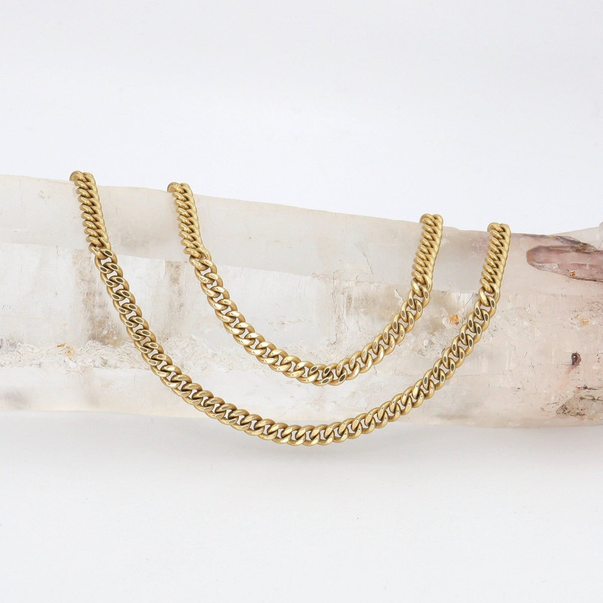 Vintage 14k Gold Chain 4 MM Curblink Necklace 22.5" Length - Petra Star