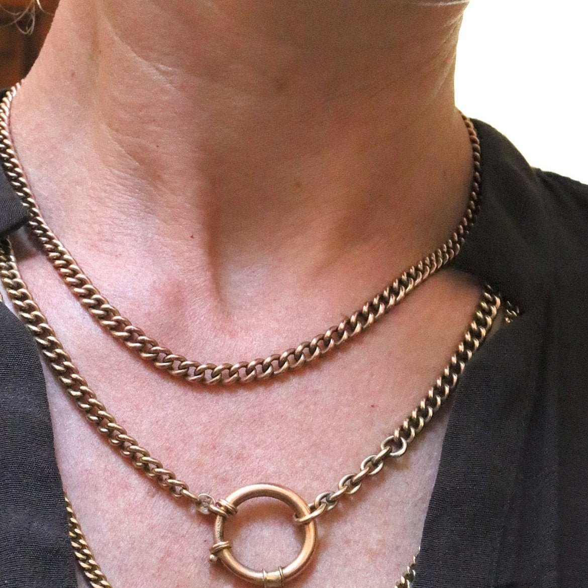 Vintage 14k Gold Chain 4 MM Curblink Necklace 22.5" Length - Petra Star