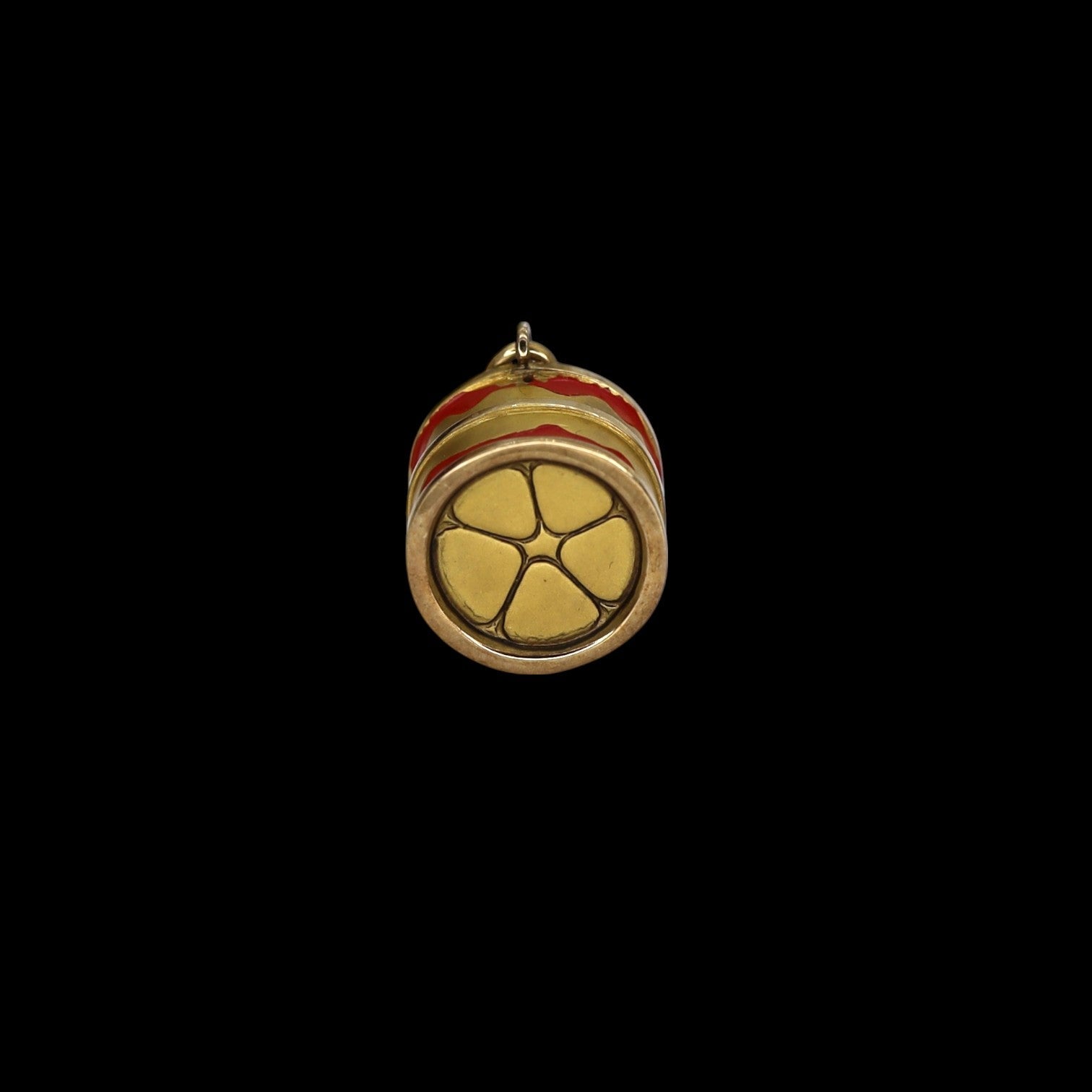 Vintage 14k Gold Drum Charm - Petra Star