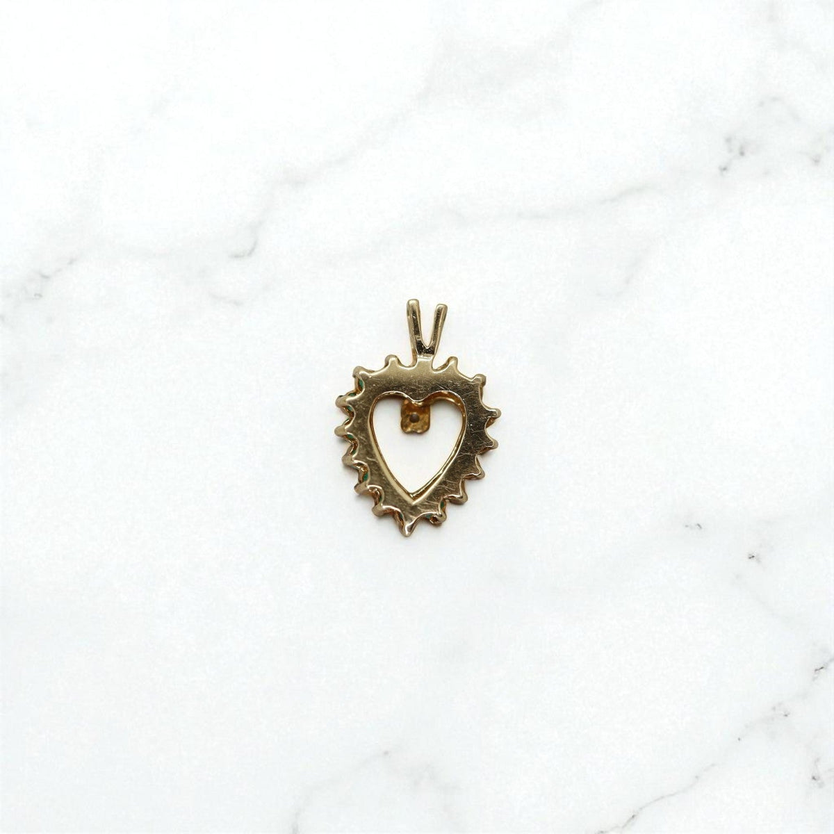 Vintage 14k Gold Heart Pendant Collection—Diamond, Emerald & Ruby - Petra Star