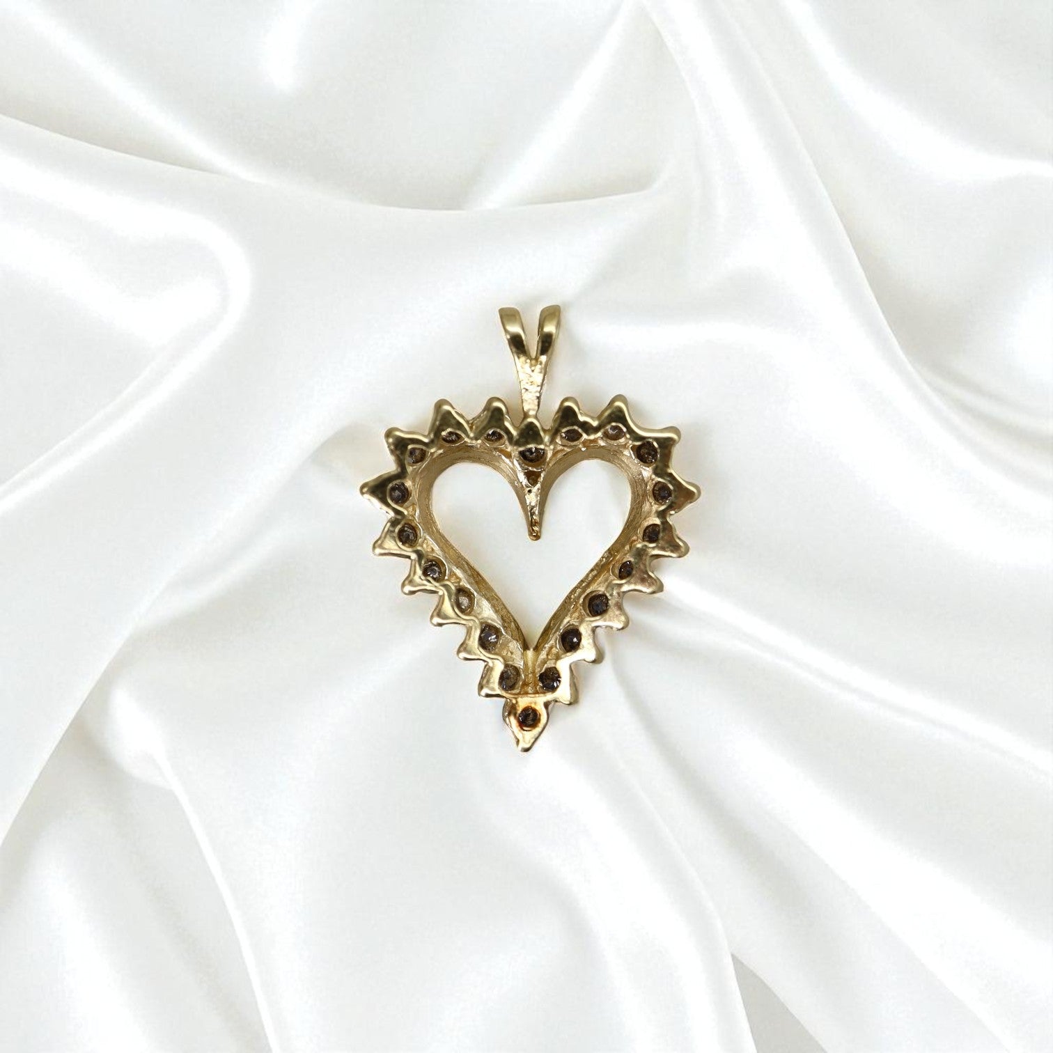 Vintage 14k Gold Heart Pendant Collection—Diamond, Emerald & Ruby - Petra Star