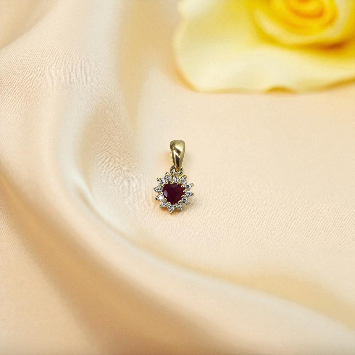 Vintage 14k Gold Heart Pendant Collection—Diamond, Emerald & Ruby - Petra Star