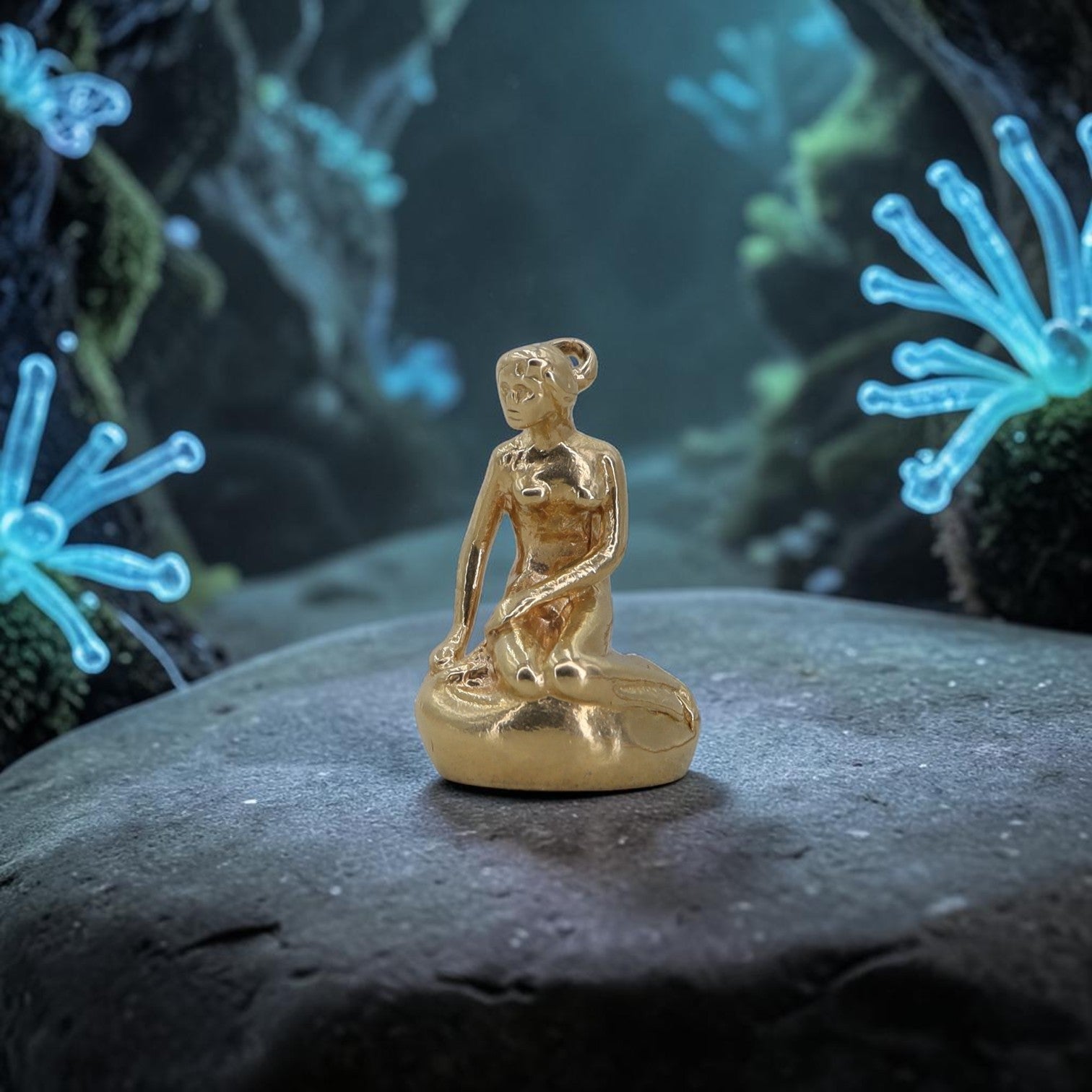 Vintage 14k Gold Mermaid Charm | Danish Hallmark BH 585 | Mid-Century Figural | Petra Star Vintage Vault - Petra Star