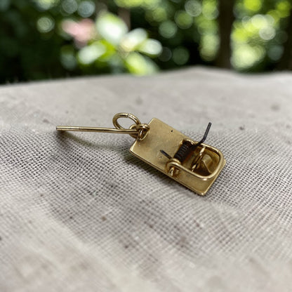 Vintage 14k Gold Mousetrap Charm – Mid-Century Whimsy - Petra Star