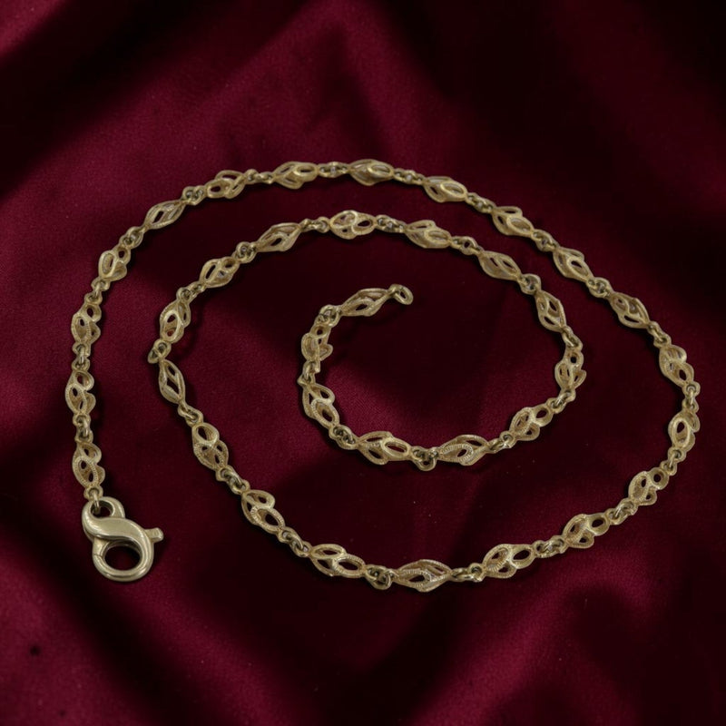 Vintage 18k Gold Fancy Link Chain Necklace | 1970s Italian-Style Gold Chain | 22" Layering Necklace