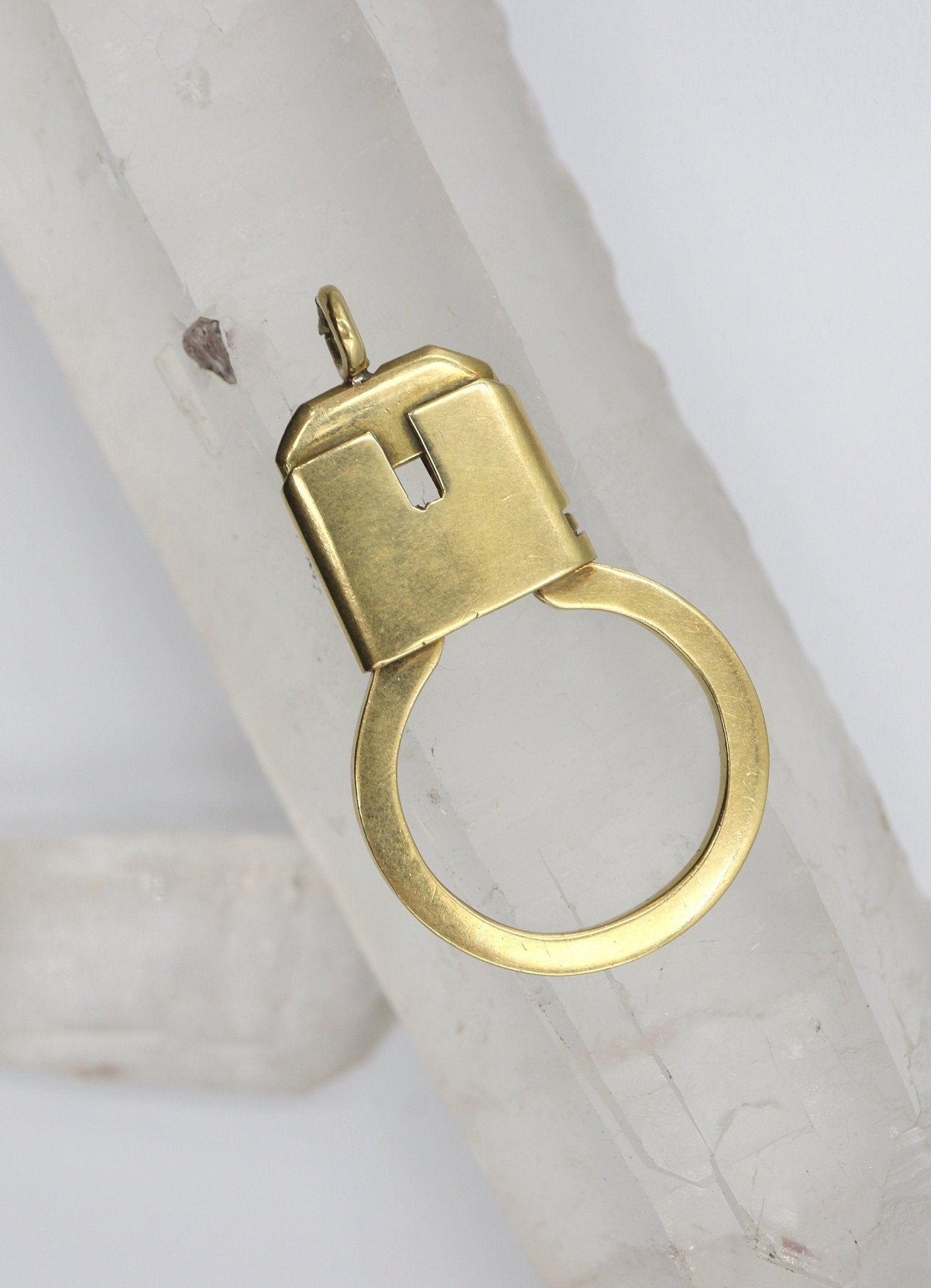 Vintage 18k Yellow Gold Key Ring / Charm Holder - Petra Star