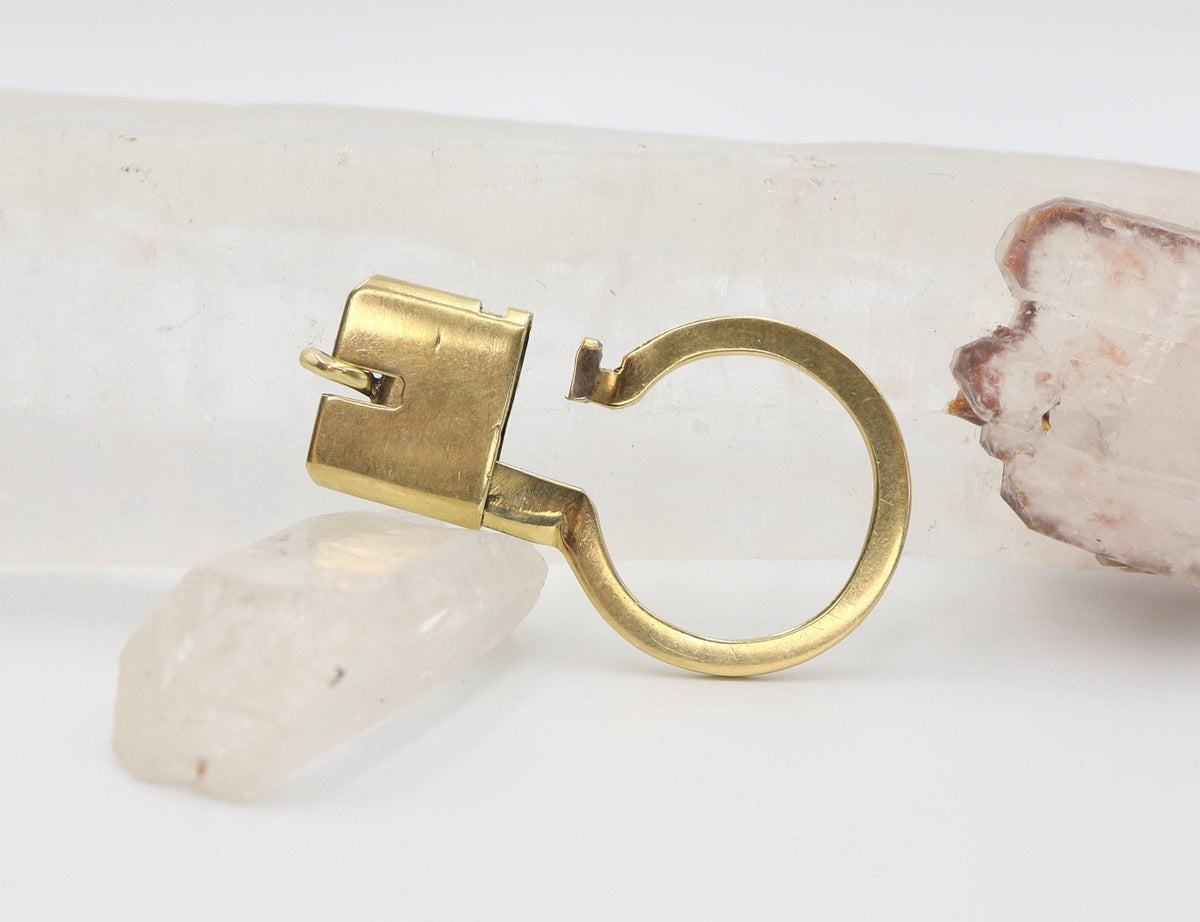 Vintage 18k Yellow Gold Key Ring / Charm Holder - Petra Star