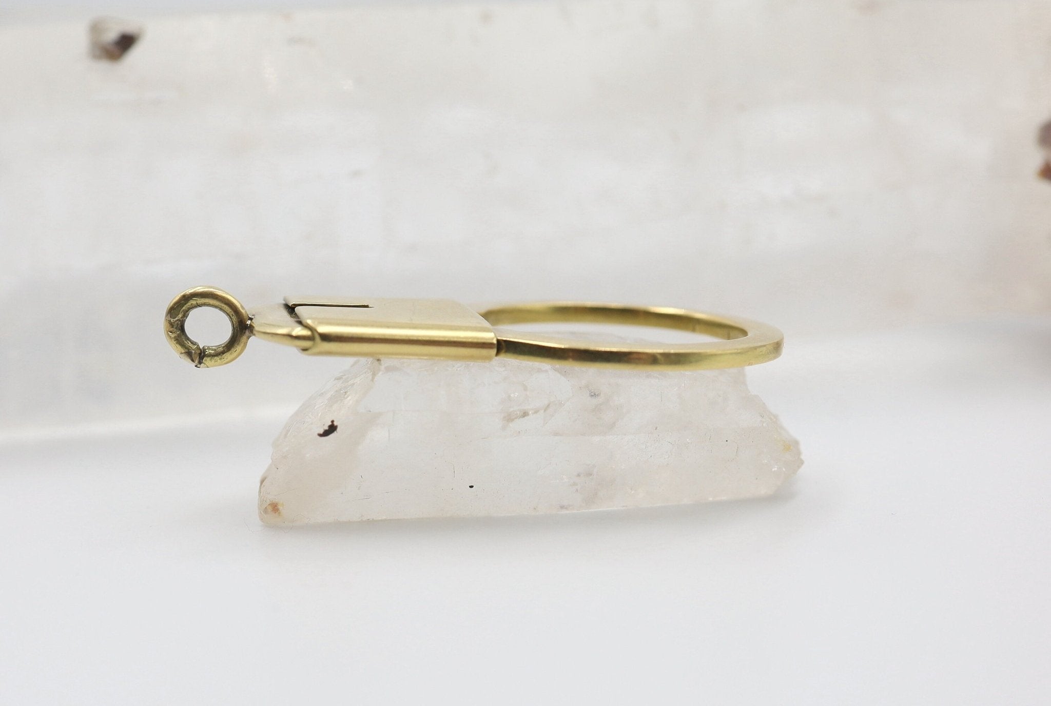 Vintage 18k Yellow Gold Key Ring / Charm Holder - Petra Star
