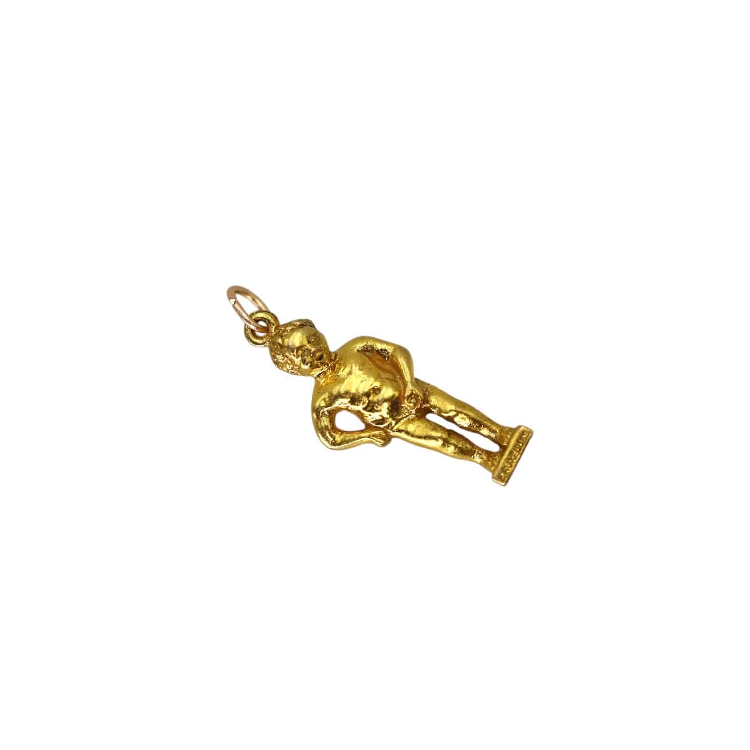 Vintage 9k Gold Manneken Pis Charm — Brussels Souvenir (1970s) - Petra Star