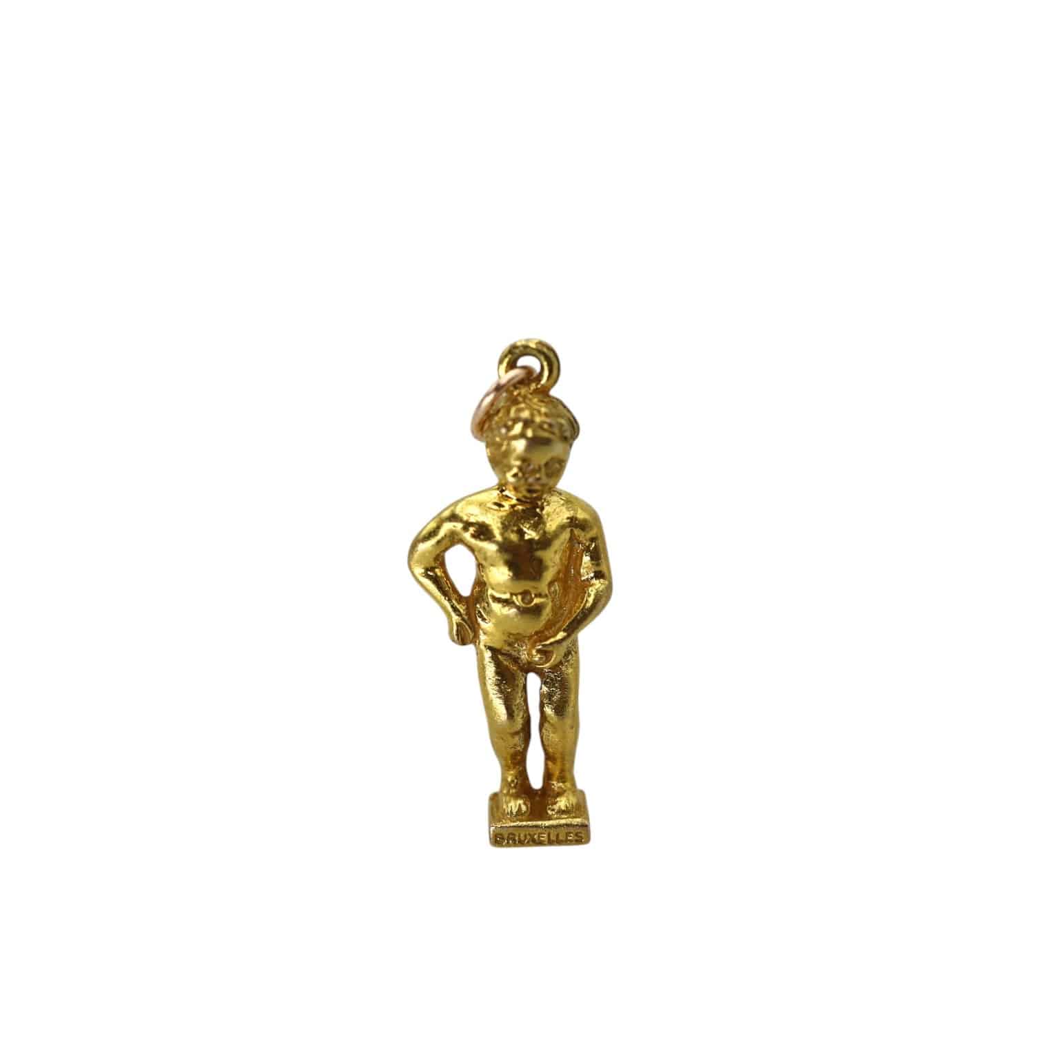 Vintage 9k Gold Manneken Pis Charm — Brussels Souvenir (1970s) - Petra Star