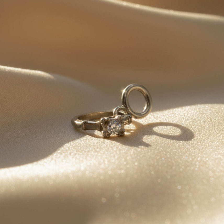 Vintage Diamond Engagement Ring Charm - Petra Star