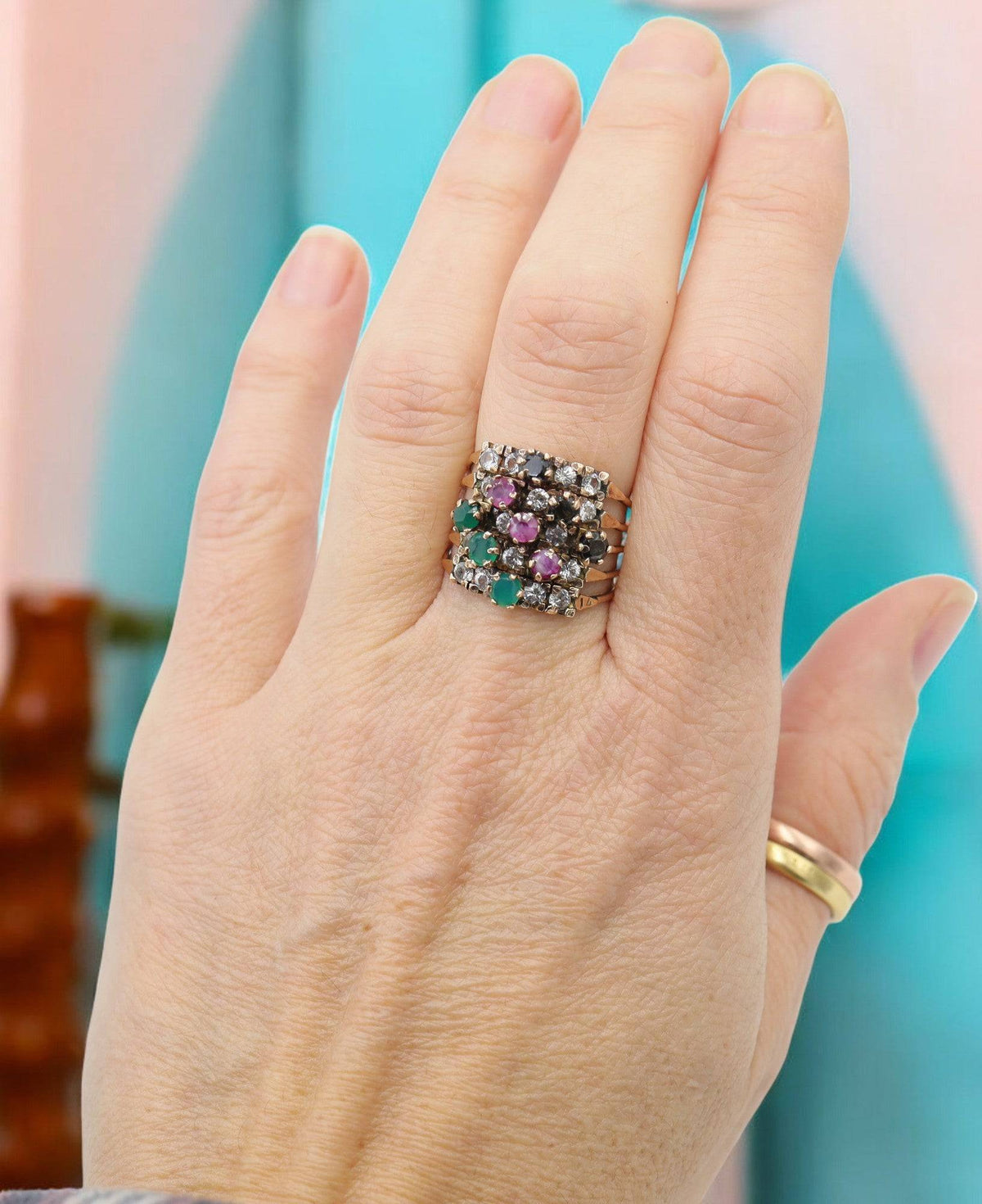 Vintage Five-Band Harem Ring in 14k Gold - Petra Star