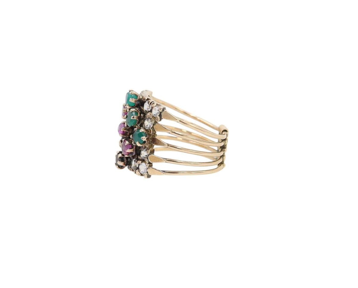 Vintage Five-Band Harem Ring in 14k Gold - Petra Star