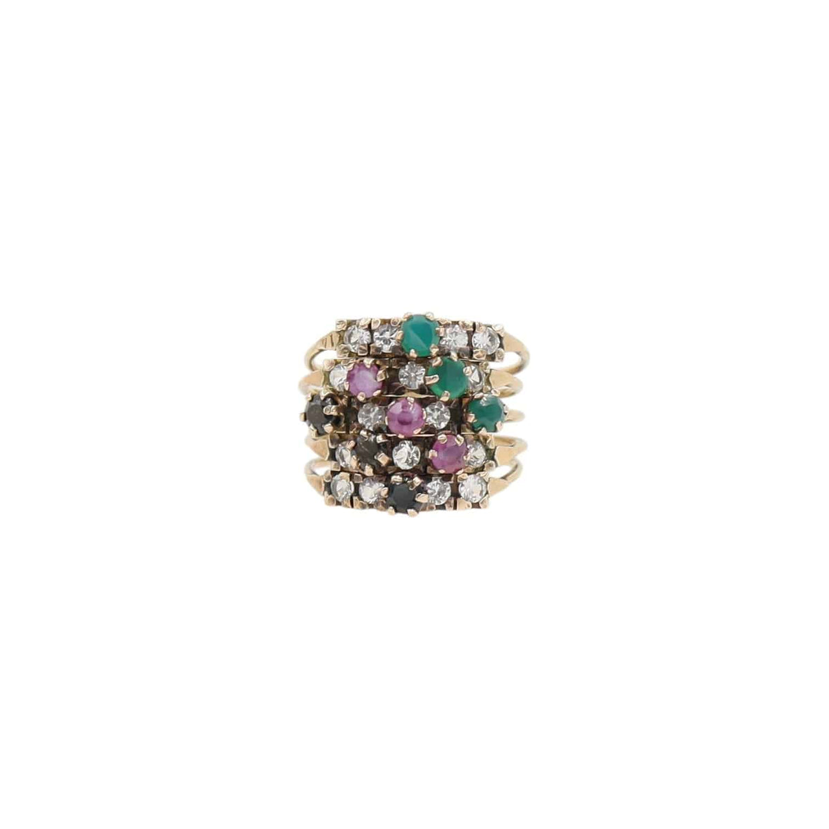 Vintage Five-Band Harem Ring in 14k Gold - Petra Star
