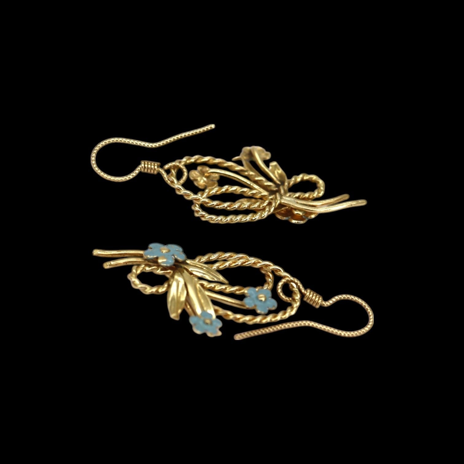 Vintage Forget Me Not Earrings in 14k Gold - Petra Star