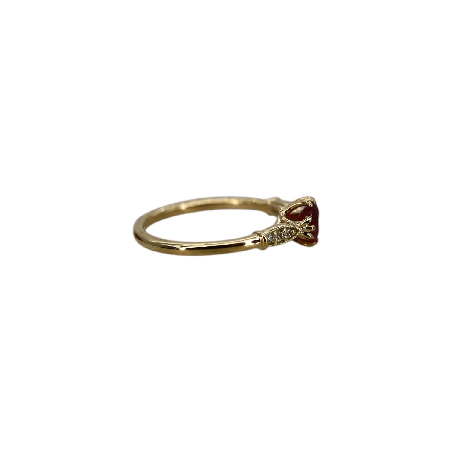 Vintage-Inspired Cathedral Ruby and Diamond Ring - Petra Star
