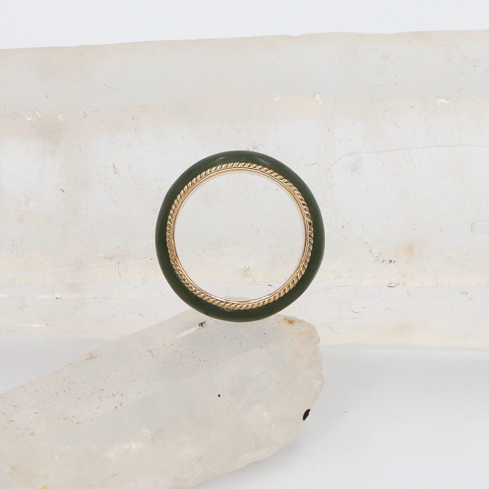Vintage Jade Band in 10k Gold - Petra Star