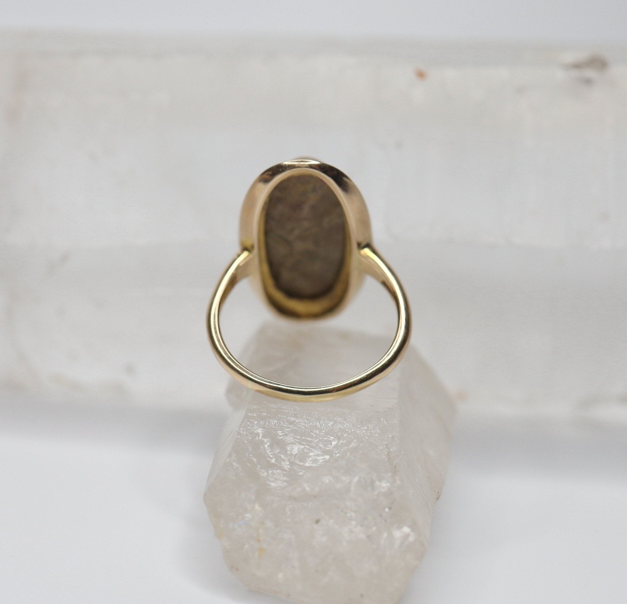 Vintage Jasper Ring 14k Yellow Gold Ring - Petra Star