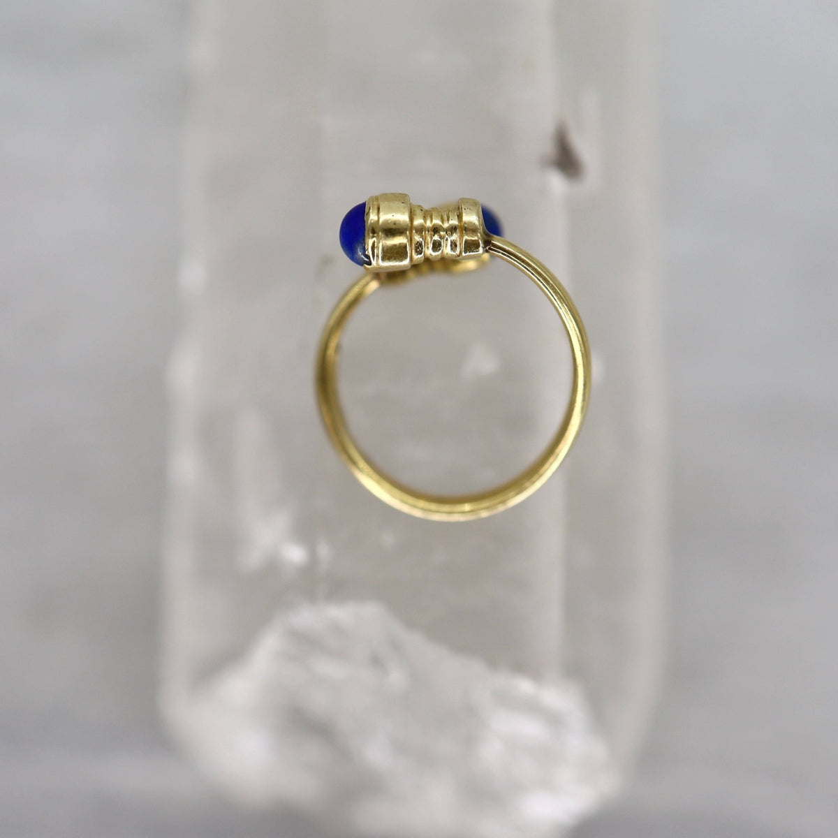 Vintage Lapis Bypass Ring 14k Yellow Gold - Petra Star