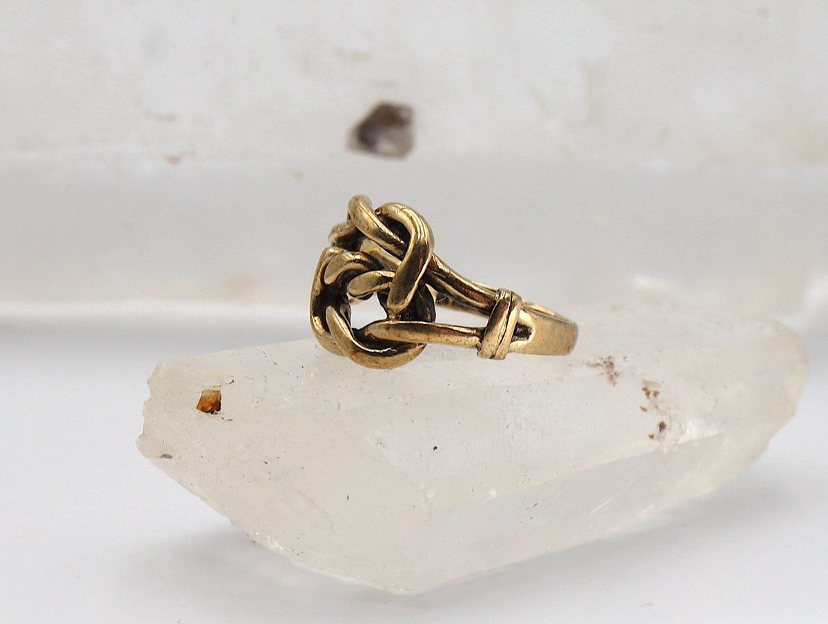 Vintage Lovers Knot Ring 9K Love Knot Hallmarked 1976 English Lovers Knot Band - DK661 - Petra Star