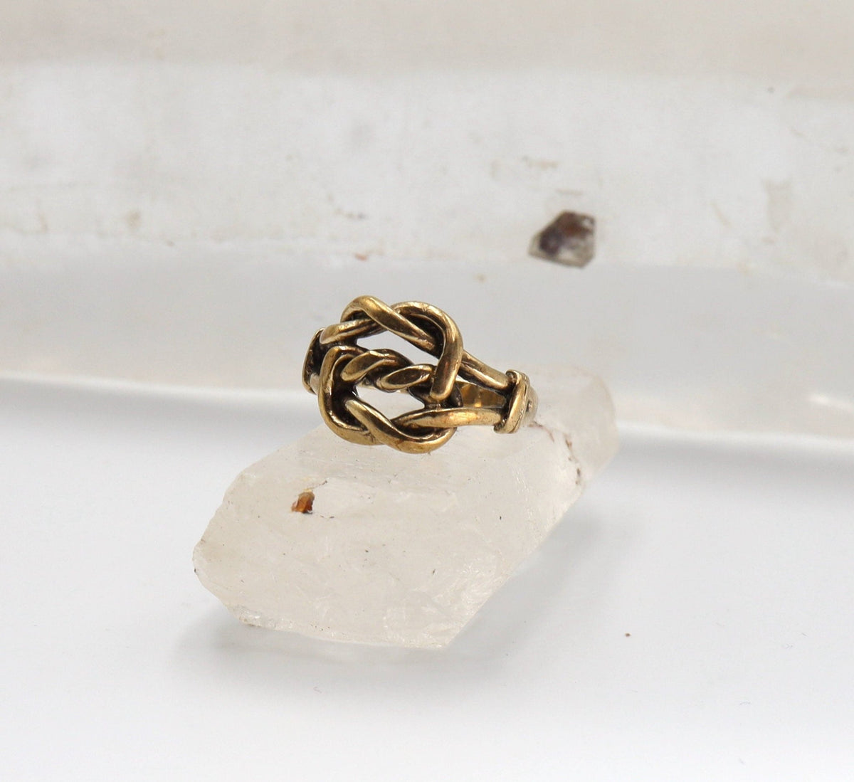 Vintage Lovers Knot Ring 9K Love Knot Hallmarked 1976 English Lovers Knot Band - DK661 - Petra Star