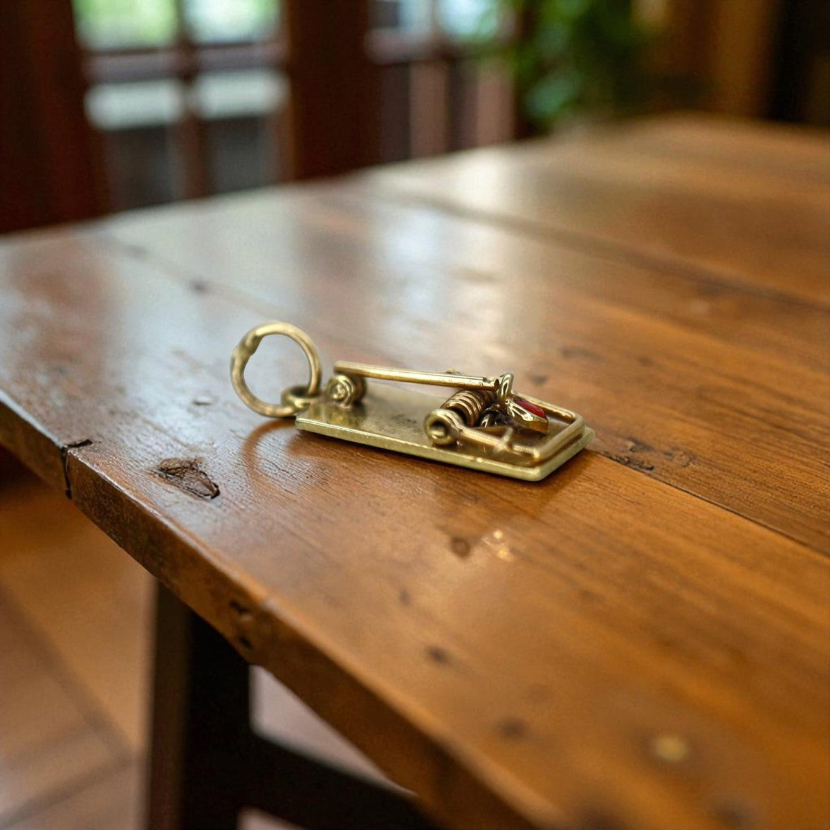 Vintage Mousetrap Charm with Heart 14K - Petra Star