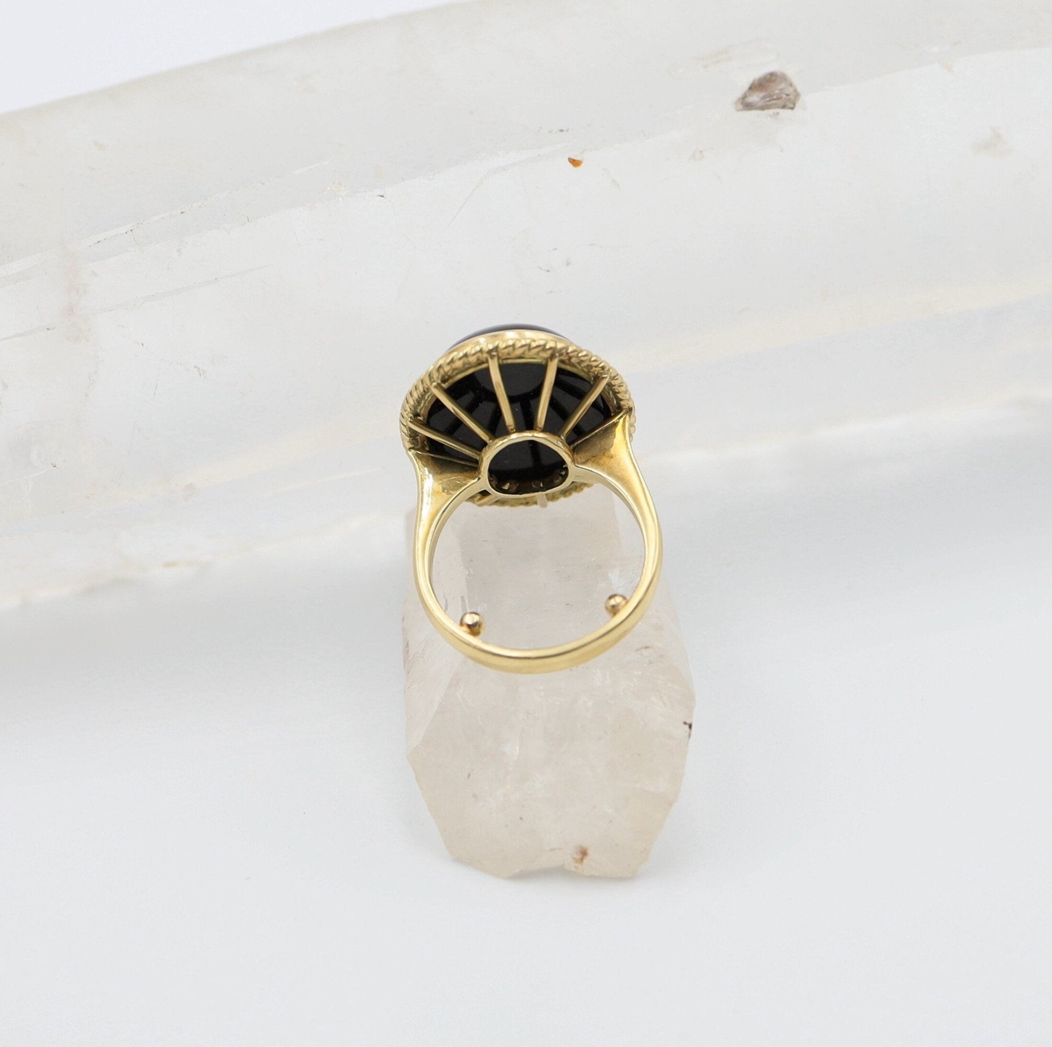 Vintage Onyx Cocktail Ring - Petra Star