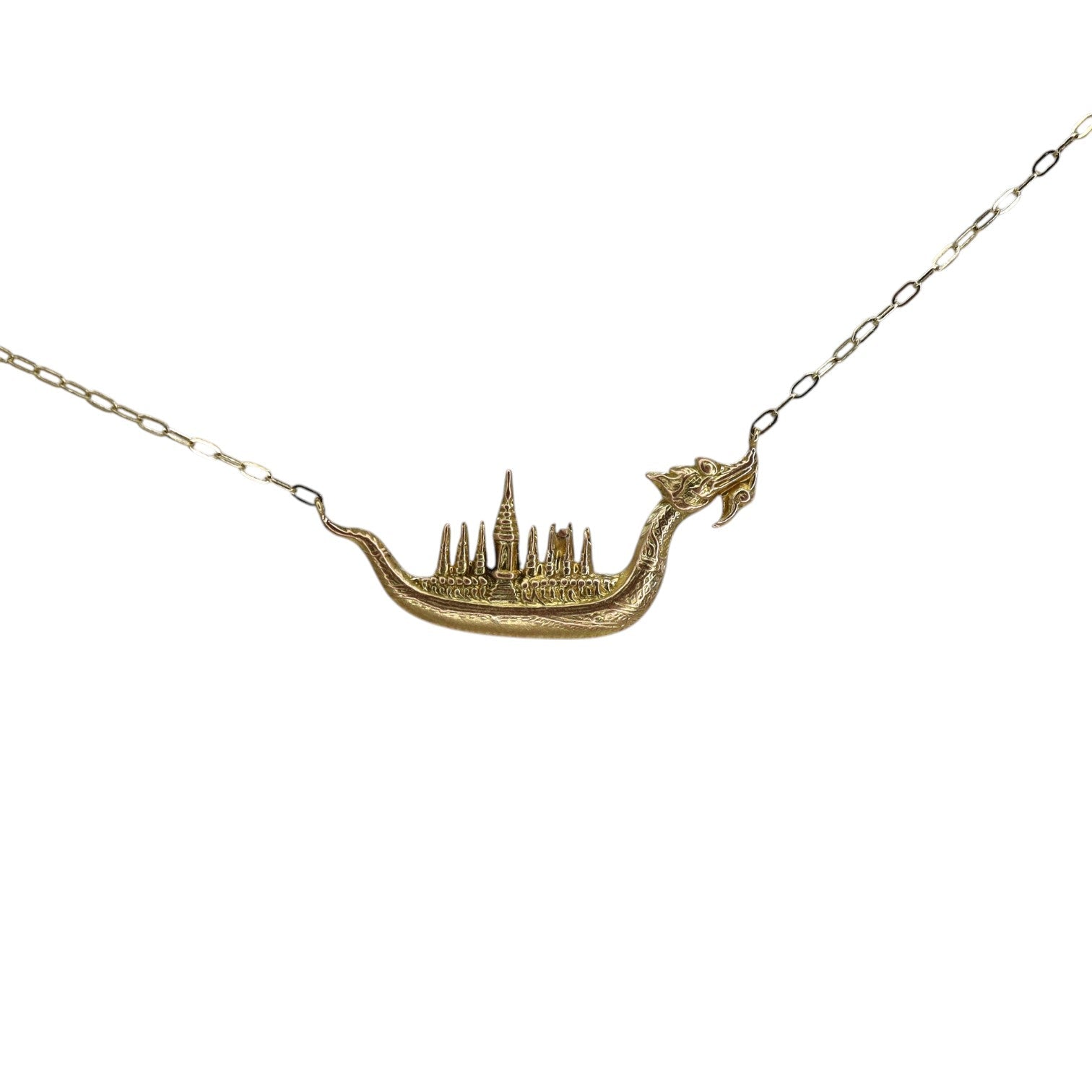 Vintage Ship Necklace—Solid 14k Gold - Petra Star