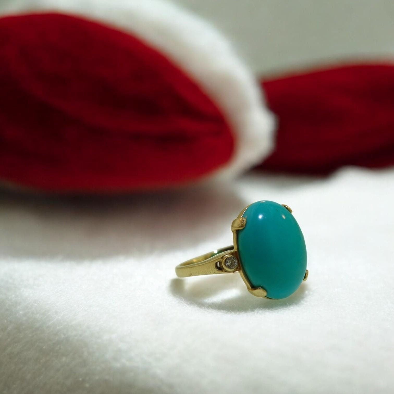 Vintage Turquoise and Diamond Ring - Petra Star
